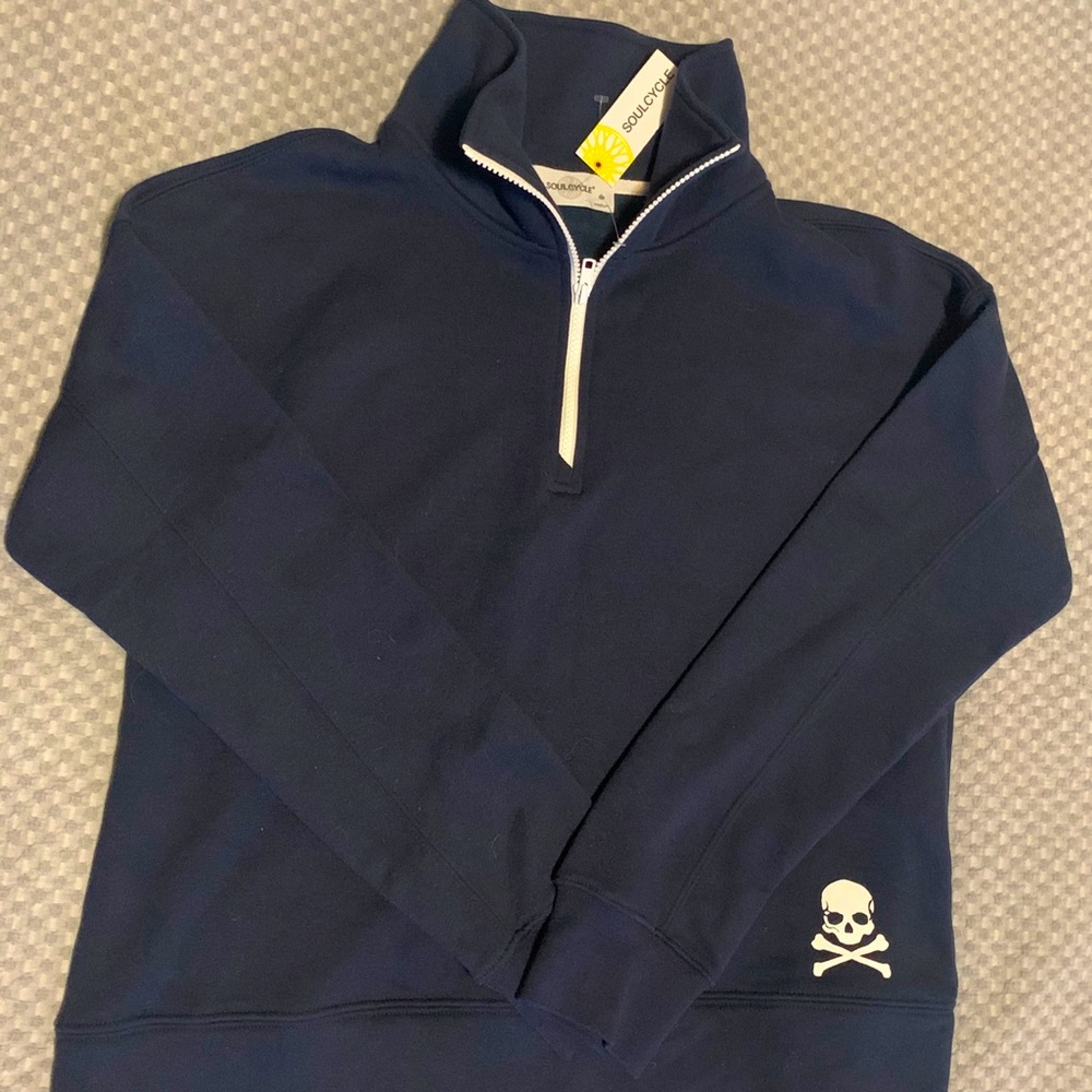 SoulCycle Women's Zip Skull Pullover Sweatshirt M